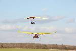 Electric Dragonfly and Lazair hum quietly about the green fields of Sywell.