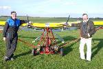 Dewhurst and Dr. Robertson pose with the electric Lazair.