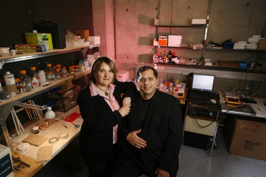 The Ozkans in their UC Riverside laboratory