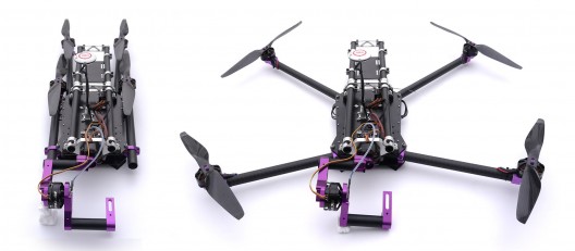 Spidex Pro is more closely related to hobby-type quadrotors, but with sophisticated gimbal mount for cameras